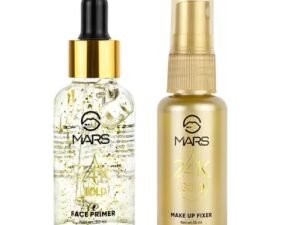 Mars 24k gold 2 in 1 face primer & makeup fixture set primer clear 65 ml