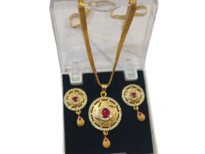 Designer and Stylish chain pendant with earrings for women Micro Gold-plated Designed Jewellery Set