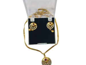 Designer and Stylish chain pendant with earrings for women Micro Gold-plated Designed Jewellery Set